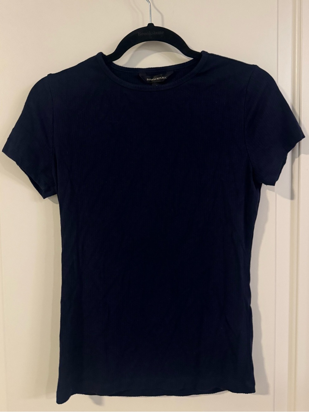 Banana Republic Navy Ribbed Short Sleeve Tee Women’s Size Small
